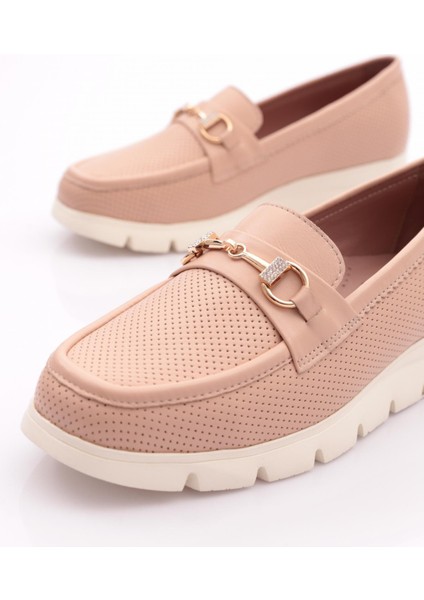 6095-1 Kadin Aksesuarli Loafer Ayakkabi