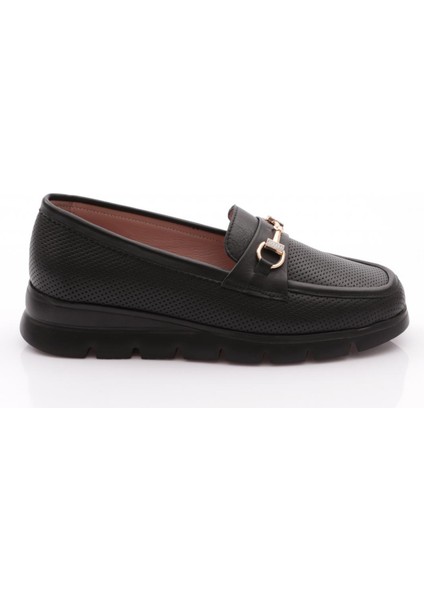 6095-1 Kadin Aksesuarli Loafer Ayakkabi