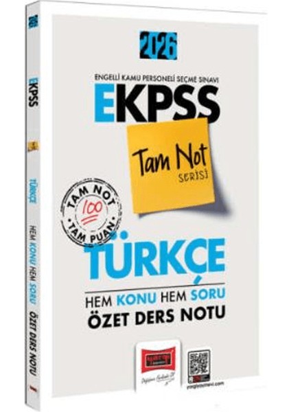 2026 E-Kpss Tam Not Serisi Türkçe Hem Konu Hem Soru Özet Ders Notu