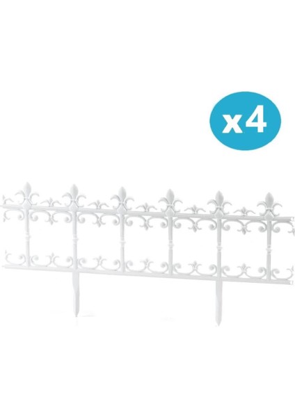 SY-5990 Klasik Plastik Bahçe Çiti 86X38 cm 4'lü Set