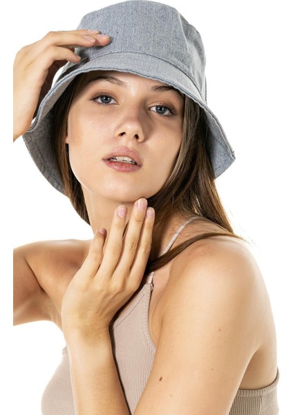 14126 Kot Rengi Mavi Bucket Şapka