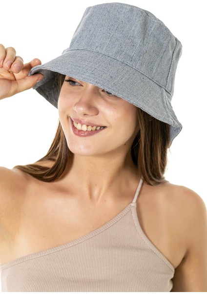 14126 Kot Rengi Mavi Bucket Şapka
