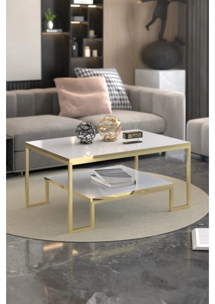 Orta Sehpa Flora Lux Altın Beyaz fırsatları