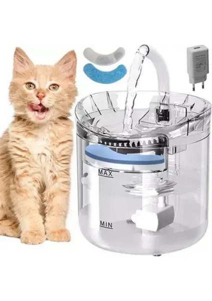 Multizone Otomatik Kedi Köpek Su Kabı Hareket Sensörlü Sessiz Şeffaf Su Pınarı Su Çeşmesi