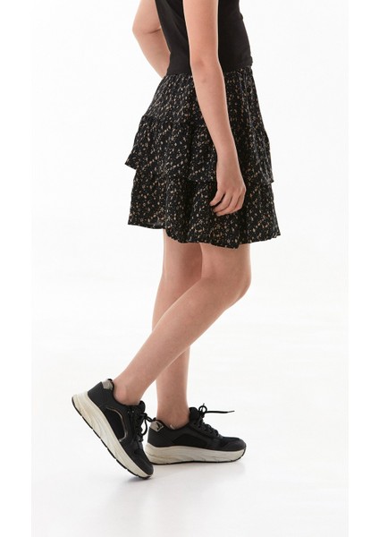 Çiçek Baskılı Fırfırlı Kız Çocuk Etek indirimleri