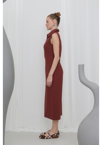 32149 Kadın Fermuar Detaylı Midi Elbise indirimleri