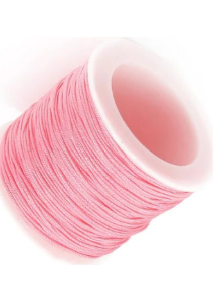 Paraşüt Ipi, Bileklik-Kolye Örgü Ipi 1 mm 50 Metre Pembe