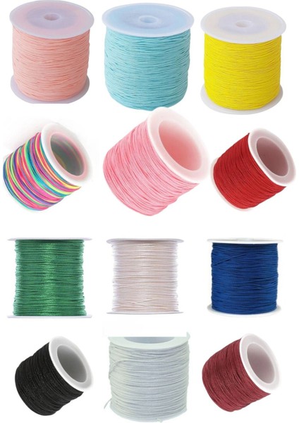 Paraşüt Ipi, Bileklik-Kolye Örgü Ipi 1 mm 50 Metre Sarı