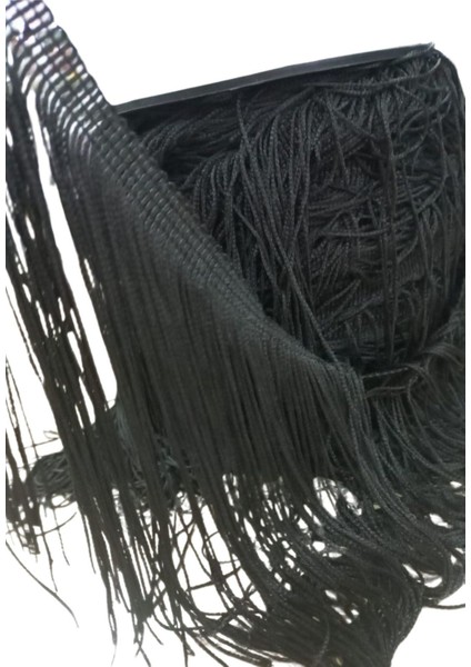 Püskül Saçak Şerit 20 cm Siyah 5 Metre
