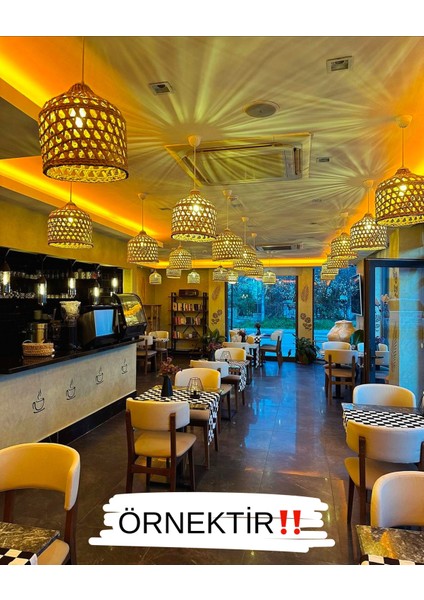 Natural Çapraz Model Hasır Avize Aydınlatma Dekoratif El Yapımı/ Ev Dekorasyon / Salon Mutfak Bahçe Balkon fiyatları