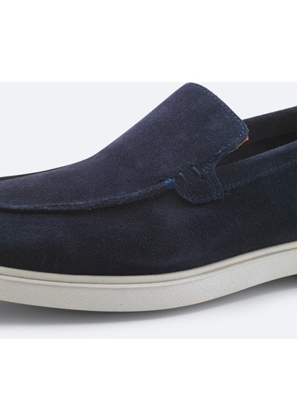 Erkek Lacivert Süet Loafer Ayakkabı A51Y8003