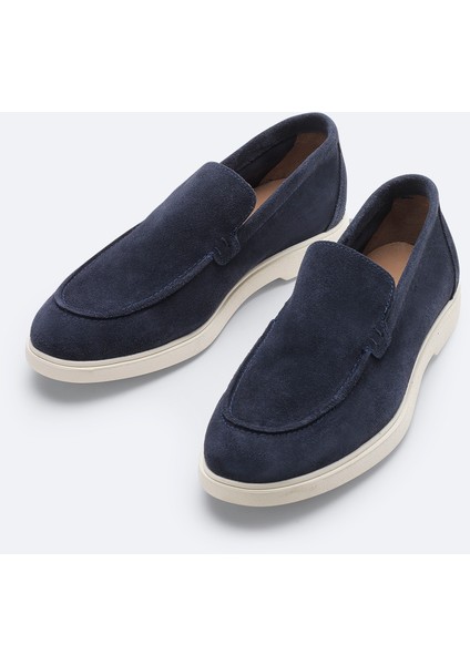 Erkek Lacivert Süet Loafer Ayakkabı A51Y8003