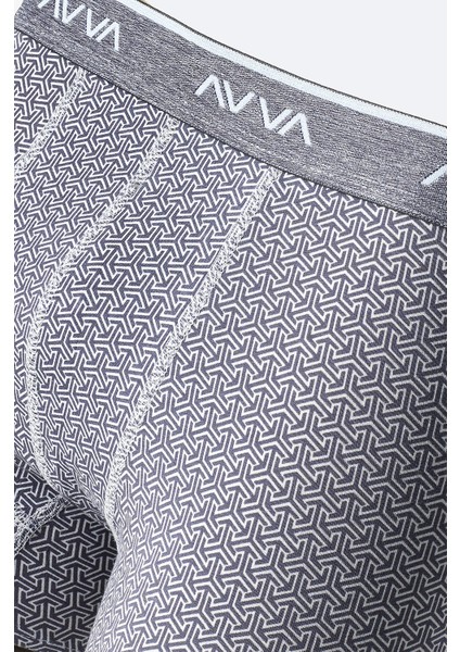 Erkek Gri Geometrik Desenli Tekli Boxer A51Y9505