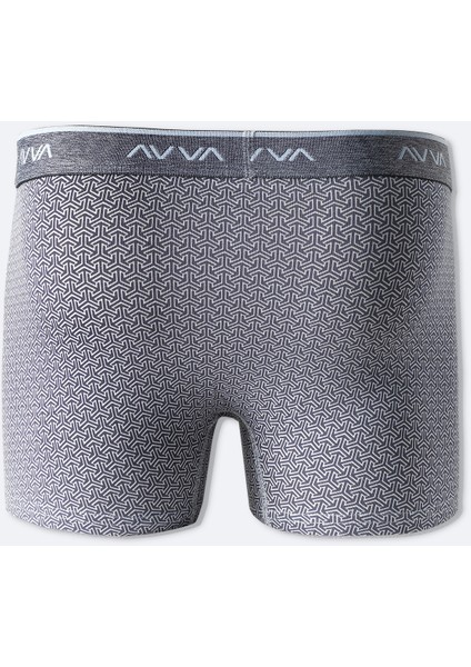 Erkek Gri Geometrik Desenli Tekli Boxer A51Y9505