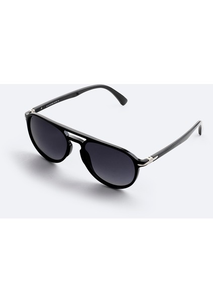 Erkek Siyah Yuvarlak Çerçeveli Polarize Güneş Gözlüğü A51Y8808 modelleri