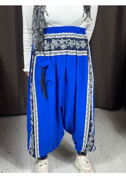 Etnik Desenli Rahat Şalvar Pantolon