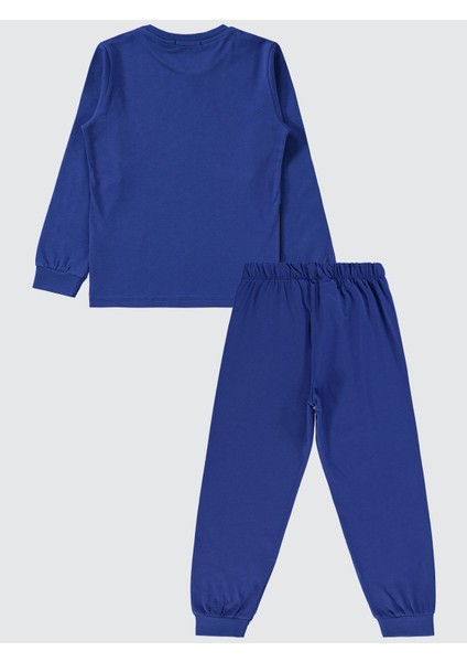 Erkek Çocuk Pijama Takımı 6-9 Yaş Saks Mavisi