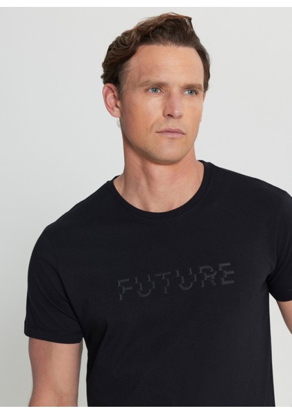 Bisiklet Yaka Baskılı Siyah Erkek T-Shirt ACE091252078_SYH fırsatları