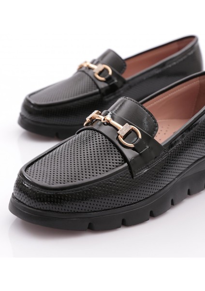 6095-1 Kadin Aksesuarli Loafer Ayakkabi fırsatları