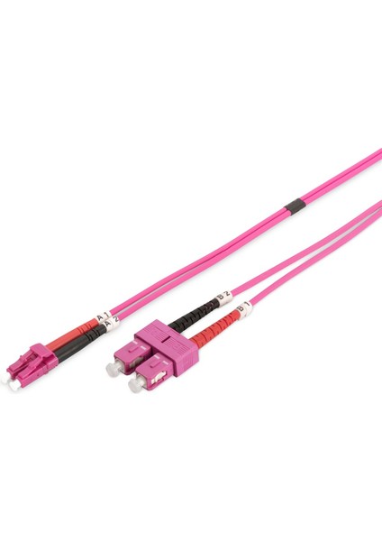 Digitus Lc-Sc Fiber Optik Patch Cord, 3.0mm, Duplex, Multimode, Om4, 50/125 Μ, 1 Metre