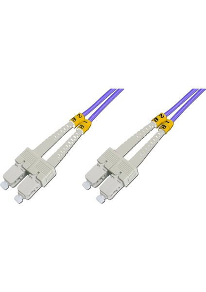 Sc - Sc Fiber Optik Patch Kablo, Multimode Om 4 50/125 Duplex, 3.0mm, Lszh, 1 Metre