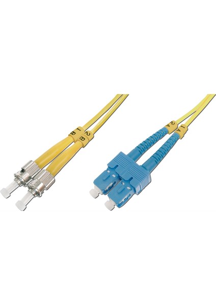 ST-SC Fiber Optik Patch Kablo, 9/125 µ, Singlemode, 3.0mm, Duplex, OS2, LSZH, 5 metre