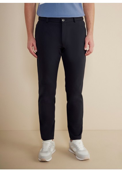 Normal Bel Normal Paça Standart Lacivert Erkek Pantolon BBFW24MPT017