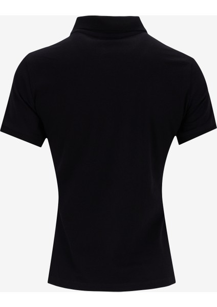 D5SL-TST3598 Siyah Basic Düz Kadın Polo T-Shirt fiyatları