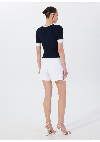 Bisiklet Yaka Düz Lacivert Kadın Bluz F5SL-BLZ0006 indirimleri