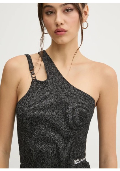 Jeans Tek Omuz Yaka Düz Siyah Kadın Bluz A1W18028 modelleri