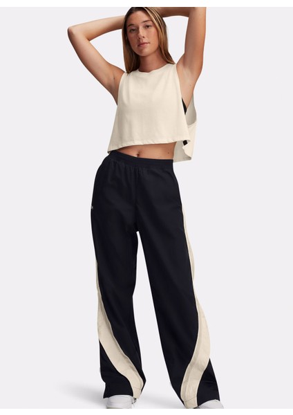 6000277-001 Icon Crinkle Tear-Away Siyah Lastikli Bel Loose Fit Düz Kadın Eşofman Altı fiyatları