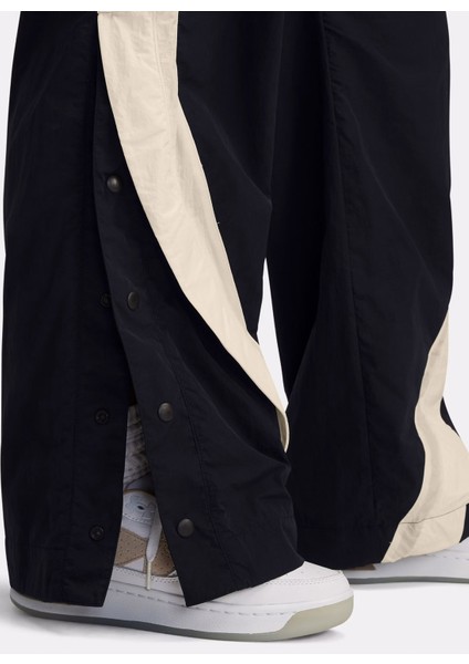 6000277-001 Icon Crinkle Tear-Away Siyah Lastikli Bel Loose Fit Düz Kadın Eşofman Altı modelleri