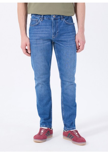 Orta Bel Slim Fit Mavi Erkek Denim Pantolon Vegas Slım - 1011 modelleri