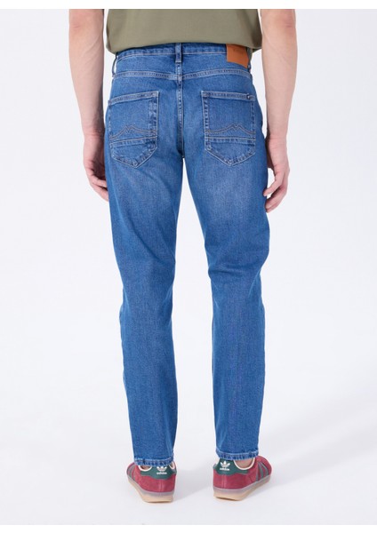 Orta Bel Slim Fit Mavi Erkek Denim Pantolon Vegas Slım - 1011 fırsatları