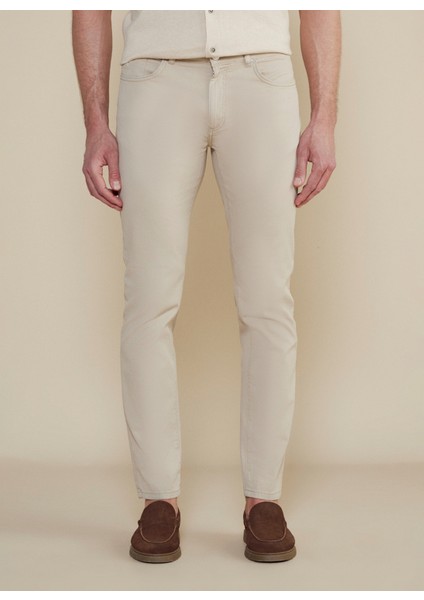 Normal Bel Düz Paça Standart Bej Erkek Pantolon BBSS25MPT010