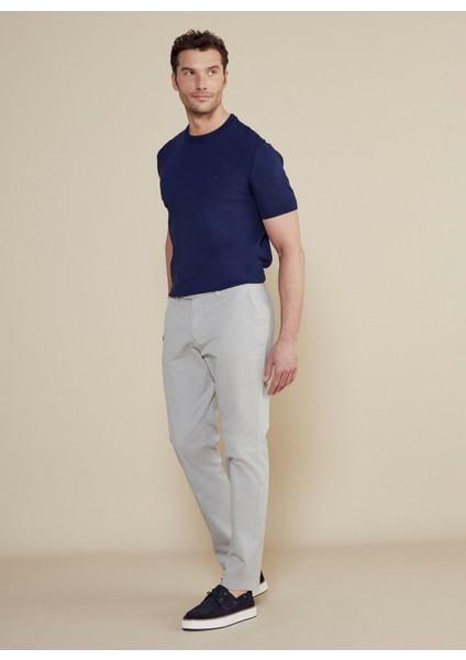 Normal Bel Düz Paça Standart Açık Gri Erkek Pantolon BBSS25MPT001