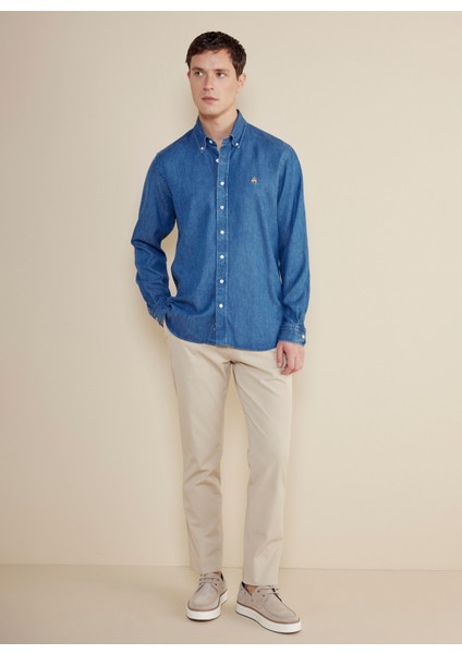 Normal Bel Düz Paça Standart Bej Erkek Pantolon BBSS25MPT009 fiyatları