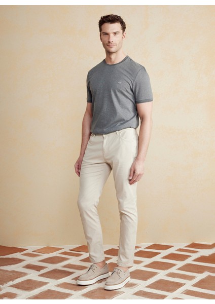 Normal Bel Düz Paça Standart Bej Erkek Pantolon BBSS25MPT005