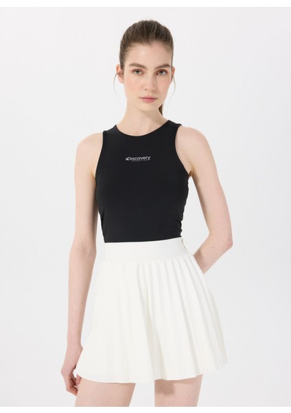 D5SL-TST3560 Siyah Bisiklet Yaka Relaxed Düz Kadın T-Shirt modelleri