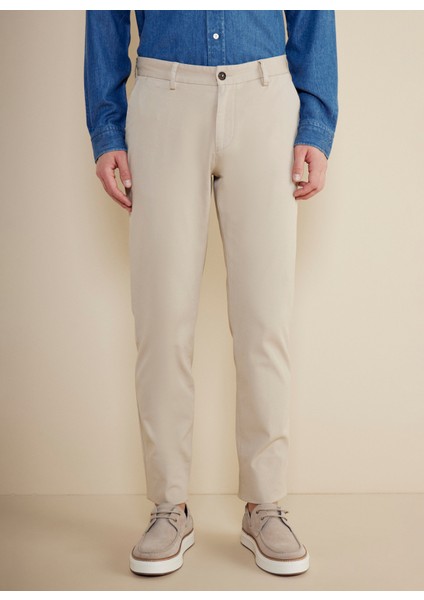 Normal Bel Düz Paça Standart Bej Erkek Pantolon BBSS25MPT009 modelleri
