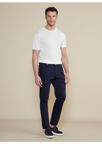 Normal Bel Düz Paça Standart Lacivert Erkek Pantolon BBSS25MPT005