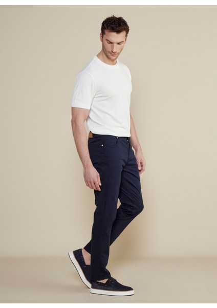 Normal Bel Düz Paça Standart Lacivert Erkek Pantolon BBSS25MPT005