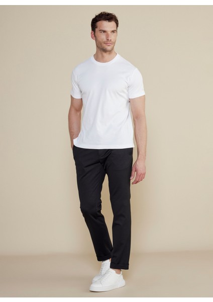 Normal Bel Düz Paça Standart Siyah Erkek Pantolon BBSS25MPT002