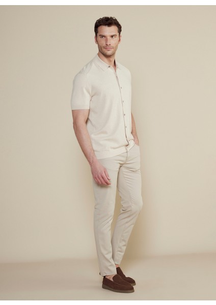 Normal Bel Düz Paça Standart Bej Erkek Pantolon BBSS25MPT010