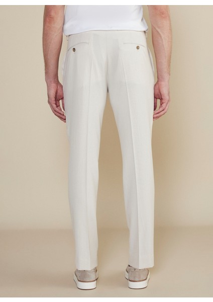 Normal Bel Düz Paça Standart Bej Erkek Pantolon BBSS25MPT017