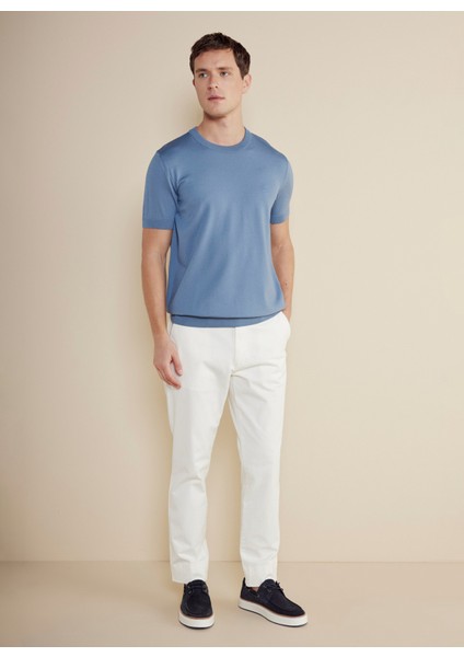 Normal Bel Düz Paça Standart Kırık Beyaz Erkek Pantolon BBSS25MPT001