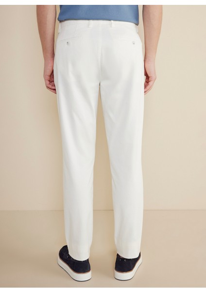 Normal Bel Düz Paça Standart Kırık Beyaz Erkek Pantolon BBSS25MPT001 fırsatları