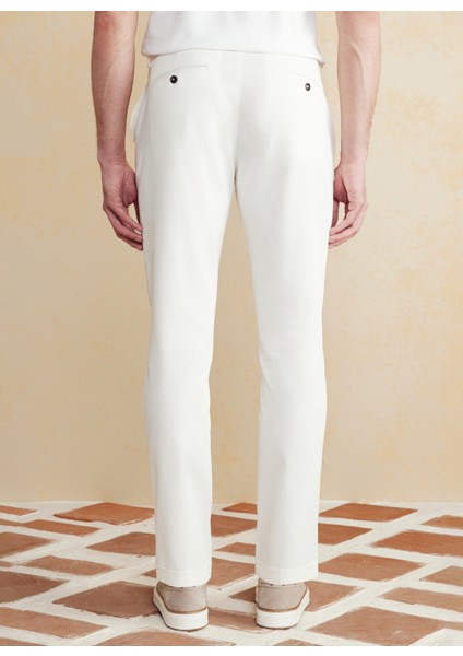 Normal Bel Düz Paça Standart Kırık Beyaz Erkek Pantolon BBSS25MPT009