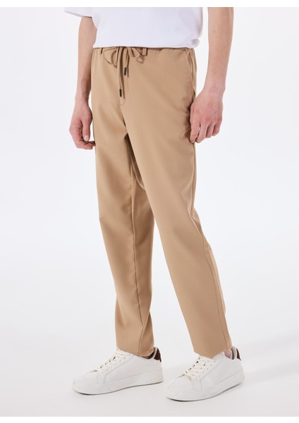 Bağlamalı Bel Normal Paça Slim Fit Bej Erkek Pantolon ACE001252275_BEJ modelleri