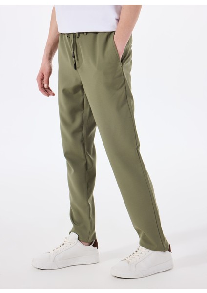 Bağlamalı Bel Normal Paça Slim Fit Yeşil Erkek Pantolon ACE001252275_YSL modelleri